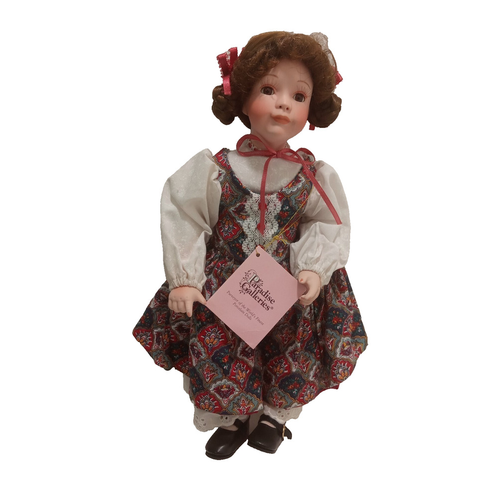 Vintage Paradise Galleries CHARLOTTE 13" Musical Porcelain/Cloth Collector Doll